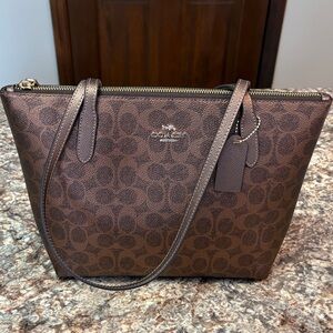 Coach Chocolate Brown Signature Tote